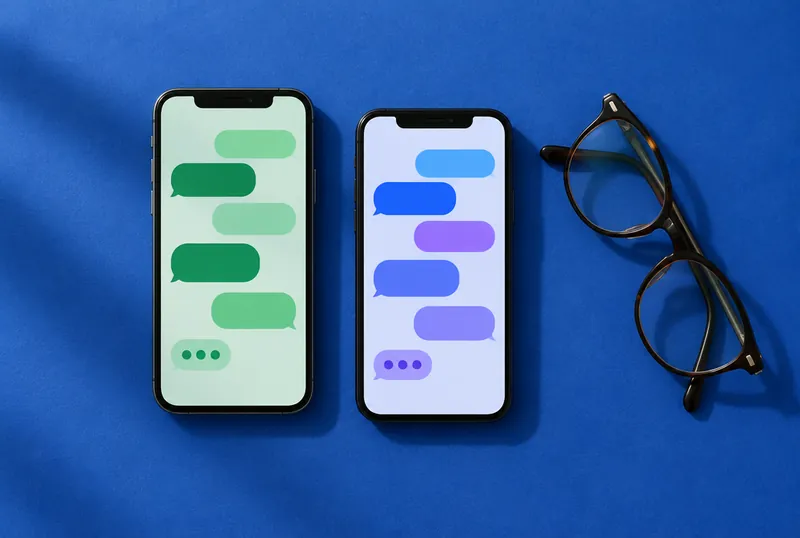 Two smartphones comparing two AI assistants